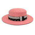 thumbnail image 1 of Prolriy Panama Hat Men Fedora Hats Womens Sun Hat Summer Travel Sun Hat Korean Version of The Big Brim Hat Outdoor All Sun Hat Fisherman Hat Sun Hats for Women Pink, 1 of 2