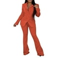 thumbnail image 1 of Prolriy Pants Suits for Women Dressy Women's V Neck Lapel Fashion Casual Solid Color Suit Two Set Classy Outfits for Women Red XL, 1 of 5