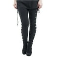 thumbnail image 1 of Prolriy Pants for Women Side Black Pans Up Leggings Women Fashion Trousers Gothic Lace Lady Pants Women's Pants Black L, 1 of 8