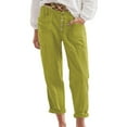 thumbnail image 1 of Prolriy Pants for Women, Women's Spring/Summer Breasted Cotton/Linen Loose Casual Pants Women's Pants Green XL, 1 of 9