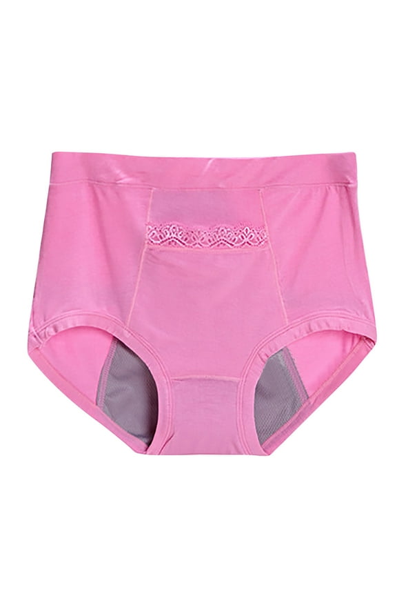 Period Underwear for Women Large Textile Underwear Pocket for Menstruation Warm Baby High Waist Anti Side Leakage Big Aunt Sanitary Physiological Underwear Womens Underwear Watermelon Red L