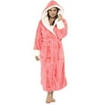 thumbnail image 1 of Prolriy Robes for Women, Women Winter Plush Lengthened Bathrobe Clothes Long Sleeved Robe Coat Womens Robe Pink XXL, 1 of 8