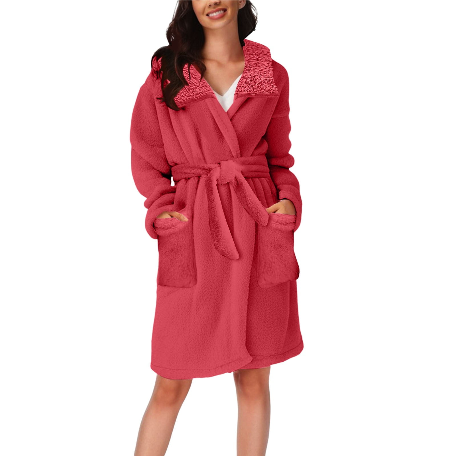 Prolriy Robes for Women, Women's Fall/Winter Hooded Pajamas Home Plush ...