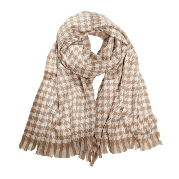 Prolriy Scarf for Women Warm Scarf for Women Fall Winter Scarf Classic Tassel Plaid Scarf Warm Soft Chunky Large Blanket Wrap Shawl Scarves 1 Pack Womens Scarf Khaki