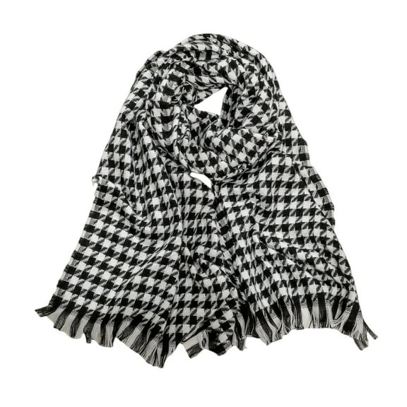 Prolriy Scarf for Women Warm Scarf for Women Fall Winter Scarf Classic Tassel Plaid Scarf Warm Soft Chunky Large Blanket Wrap Shawl Scarves 1 Pack Womens Scarf Black