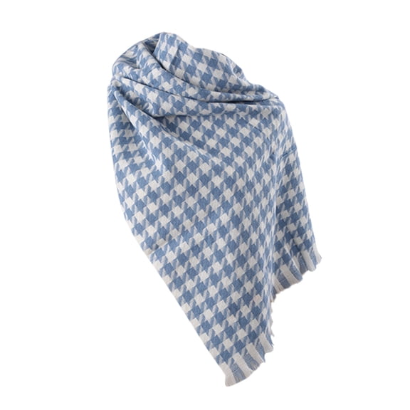 Prolriy Scarf for Women Winter Scarf for Womens Classic Tassel Plaid Scarf Warm Soft Chunky Large Blanket Wrap Shawl Scarves 1 Pack Thermal Scarf Shawl Scarf Light Blue