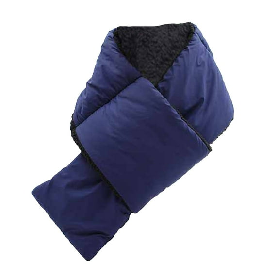 Prolriy Scarf for Women Adult Scarf Winter Warm Cotton and Outdoor Down Windproof Neck Solid Scarf Shawl Scarf Navy
