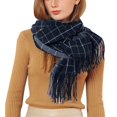 thumbnail image 1 of Prolriy Scarf for Women Autumn and Winter Colorful Plaid Shawl Thickening Warm Fringe Scarf Womens Scarf Black, 1 of 8