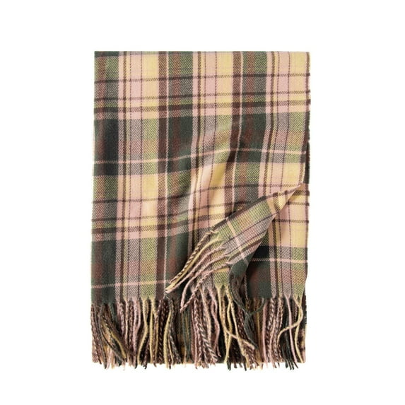 Prolriy Scarf for Women Autumn and Winter Colorful Plaid Shawl Thickening Warm Fringe Scarf Womens Scarf D