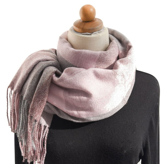 Prolriy Scarf for Women Autumn and Winter Colorful Plaid Shawl Thickening Warm Fringe Scarf Womens Scarf Purple