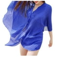 thumbnail image 1 of Prolriy Scarf for Women Chiffon Beach Cover Up Swimsuit Kimono Cardigan Shawl Beach Wrap Cover Up Shawl Scarf Blue, 1 of 3