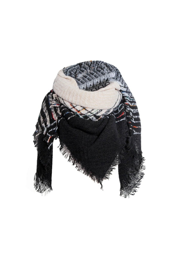 Scarf for Women Fall Winter Scarf Classic Tassel Plaid Scarf Warm Soft Chunky Large Blanket Wrap Shawl Scarves Womens Scarf Black