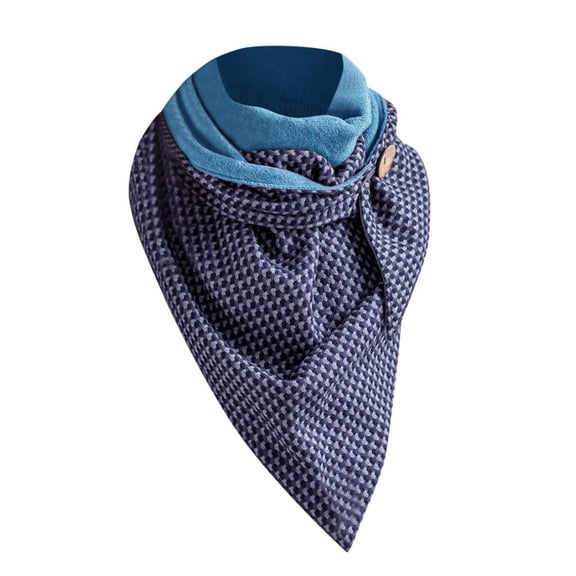 Prolriy Scarf for Women Fashion Printing Button Soft Scarves Wrap Shawls Casual Warm Women Scarf Shawl Scarf Blue