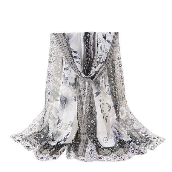 Prolriy Scarf for Women Fashion Women Flowers Printing Long Soft Wrap Scarf Shawl Scarf Womens Scarf One Size