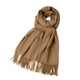 thumbnail image 1 of Prolriy Scarf for Women Fleece Solid Color Imitation Scarf Versatile Fleece Scarf Warm Shawl Scarves Brown A, 1 of 3