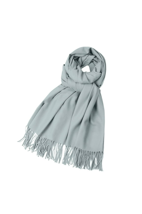 Scarf for Women Fleece Solid Color Imitation Scarf Versatile Fleece Scarf Warm Shawl Scarves Silver A