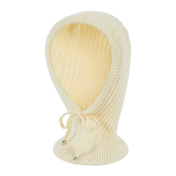 Prolriy Scarf for Women Knitted Hooded Scarf Winter Knit Cap Warm Beanie Hat for Women Shawl Scarf Beige