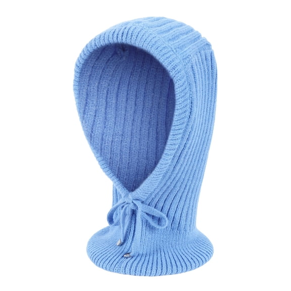 Prolriy Scarf for Women Knitted Hooded Scarf Winter Knit Cap Warm Beanie Hat for Women Shawl Scarf Light Blue