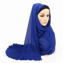 Prolriy Scarf for Women Muslim Amira Crinkle Maxi Hijab Headscarf Headscarf Turban Shawl Muslim Scarf Shawl Scarf Blue