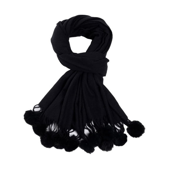 Prolriy Scarf for Women Solid Color Imitation Single Color Hanging Hair Fashion Scarf Versatile and Warm Scarf Womens Scarf Black