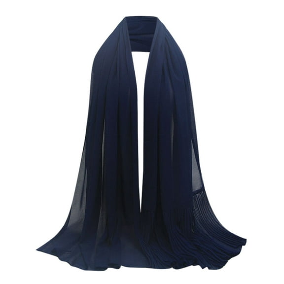 Prolriy Scarf for Women Turban Pashmina Scarf for Muslim Long Hijab Women Shawl Headscarf Scarf Shawl Scarf Blue