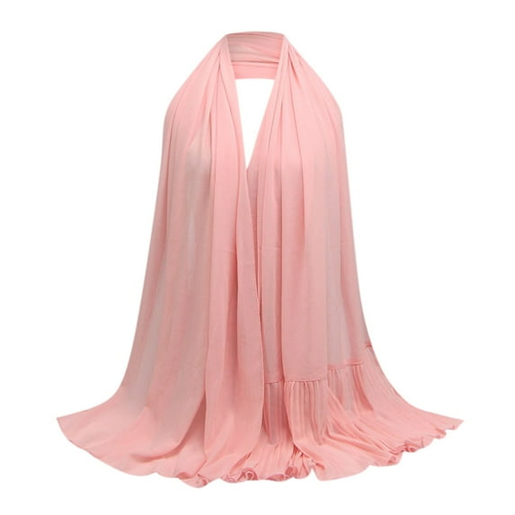 Prolriy Scarf for Women Turban Pashmina Scarf for Muslim Long Hijab Women Shawl Headscarf Scarf Shawl Scarf Pink