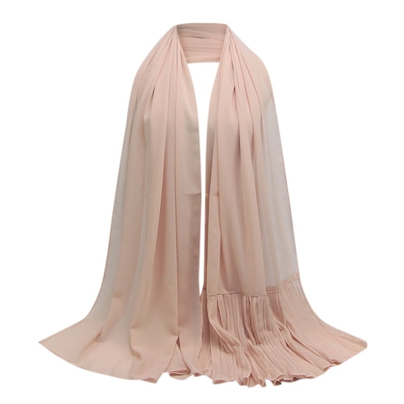 Prolriy Scarf for Women Turban Pashmina Scarf for Muslim Long Hijab Women Shawl Headscarf Scarf Shawl Scarf Rose Gold