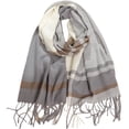 thumbnail image 1 of Prolriy Scarf for Women Winter Scarf Classic Tassel Plaid Scarf Warm Soft Chunky Large Blanket Wrap Shawl Scarves 1 Pack Warm Scarf Womens Scarf Grey, 1 of 9
