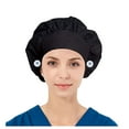 thumbnail image 1 of Prolriy Scrub Caps Women Fashion Solid Print Work Hat Casual Unisex Scrub Cap with Button Hats for Women Black, 1 of 4