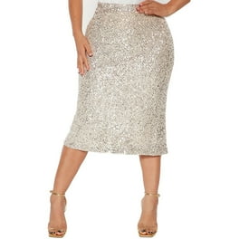 PrettyGuide Women s Prom Skirt Sparkle High Waist Skirt Sequin Skirt Party Dress Dark Purple Walmart