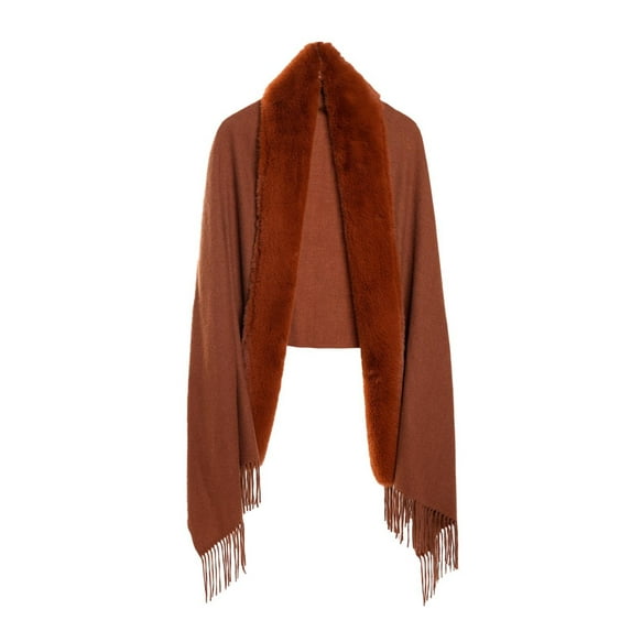 Prolriy Shawl Wraps for Women Solid Color Imitation Single Color Hanging Hair Fashion Scarf Versatile and Warm Scarf for Women Scarf for Women Brown