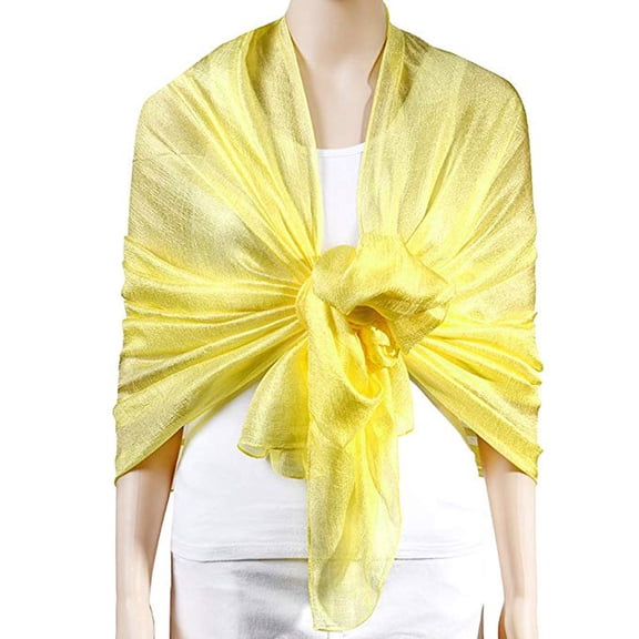 Prolriy Shawl Wraps for Women Xmas Gift Large Solid Soft Silky Bridal Evening Wedding Scarf Shawl Wrap Scarf for Women Yellow