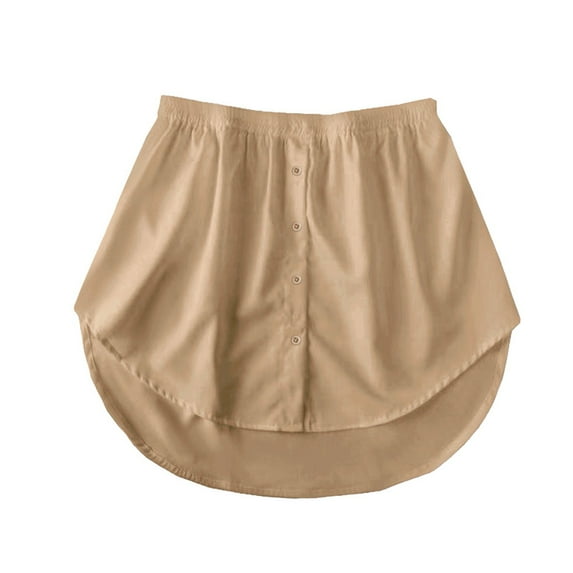 Prolriy Shirt Extender for Women Layering 2024 Fashion Women Versatile Shirt Sweater Skirt Overlay Bottom Half and Plaid Womens Skirts for Women Khaki S
