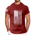 thumbnail image 1 of Prolriy Shirts for Men, Men's Solid Color Independence Day 2D Printed Casual T Shirt Mens Shirts Red L, 1 of 4