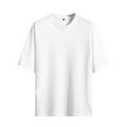 thumbnail image 1 of Prolriy Shirts for Men, Mens Summer Solid Round Neck Short Sleeve T Shirt Tops Mens Shirts White XXXXL, 1 of 6