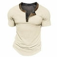 thumbnail image 1 of Prolriy Shirts for Men New Men's Versatile Summer Short Sleeved Shirt Casual Men's T Shirt Mens Shirts Beige L, 1 of 2
