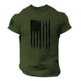 thumbnail image 1 of Prolriy Shirts for Men Summer Men's US Flag Logo Casual Fitness 3D Printed Short Sleeved T Shirt Mens Shirts Green L, 1 of 2