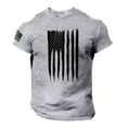 thumbnail image 1 of Prolriy Shirts for Men Summer Men's US Flag Logo Casual Fitness 3D Printed Short Sleeved T Shirt Mens Shirts Grey XL, 1 of 2