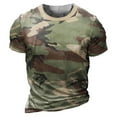 thumbnail image 1 of Prolriy Shirts for Men Summer Round Neck Camo Breathable Comfortable Pullover Short Sleeve T Shirt Mens Shirts Army Green L, 1 of 2