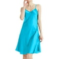 thumbnail image 1 of Prolriy Silk Nightgown for Women, Women's Summer V Neck Strap Thin Slim Fit Solid Color Hanging Dress Loungewear Sleep Dresses Sky Blue M, 1 of 5