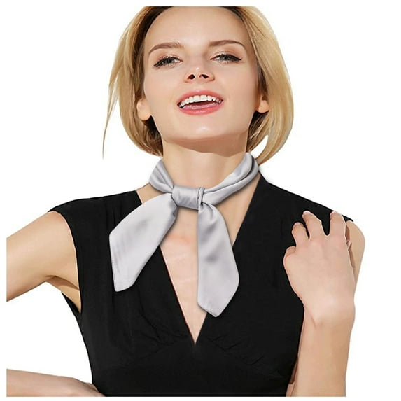 Prolriy Silk Scarf Small Scarf Wind 70X70cm Small Scarf Silk Retro Simpled Small Decoration Women Scarf Headscarf Satin Scarf for Women Grey