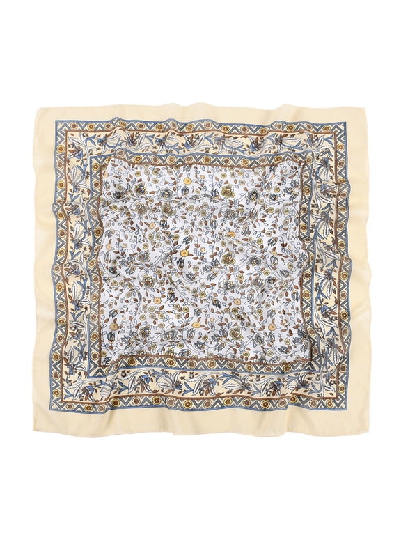 Silk Scarf for Women Lady Bandanas Neck Scarf Floral Scarf Shawl Folk-Custom Travel Vintage Wrap Scarf Islam Scarfs Printing Women Wrap Head Hair Neckerchief Muslim Silk Scarves Satin Scarf