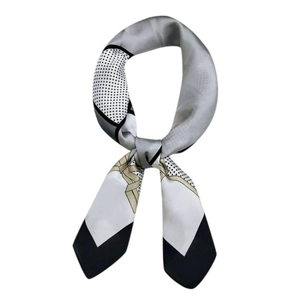 Prolriy Silk Scarf for Women, Women's Satin Silk Feels Formal Square Neck Scarf Hair Wrapped Mother's Day Gift Neckerchief Satin Scarf Black