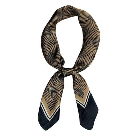 Prolriy Silk Scarf for Women, Women's Satin Silk Feels Formal Square Neck Scarf Hair Wrapped Mother's Day Gift Neckerchief Satin Scarf Coffee
