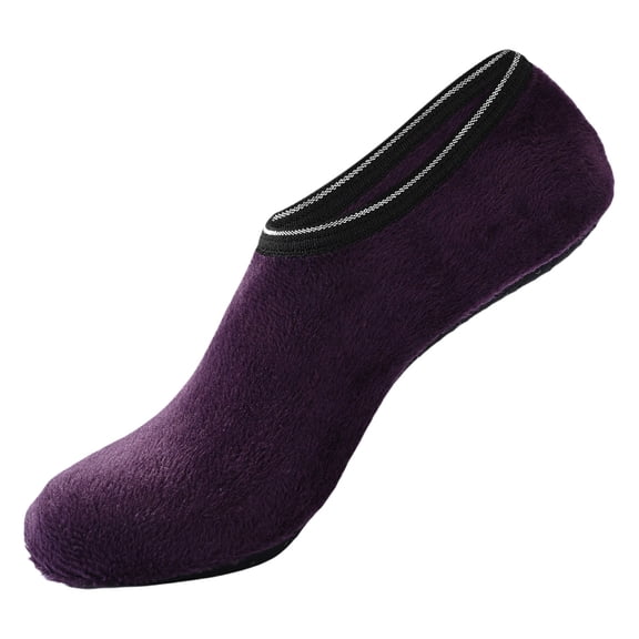 Prolriy Slipper Socks for Women Autumn and Winter Padded and Thickened Floor Socks Ladies Solid Colour Non Flannel Adult Children Non Carpet Socks Sets Womens Socks Dark Purple XL