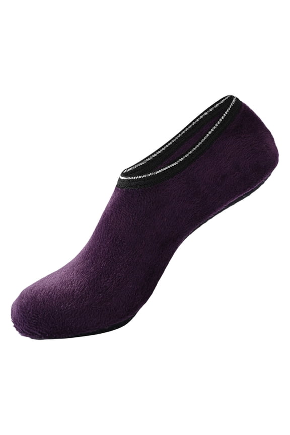 Slipper Socks for Women Autumn and Winter Padded and Thickened Floor Socks Ladies Solid Colour Non Flannel Adult Children Non Carpet Socks Sets Womens Socks Dark Purple L