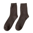 thumbnail image 1 of Prolriy Socks for Women, Womens Socks in Autumn and Winter Plus Velvet Padded Warm Towel Socks Solid Color Ladies Long Cotton Socks Womens Socks Coffee, 1 of 6