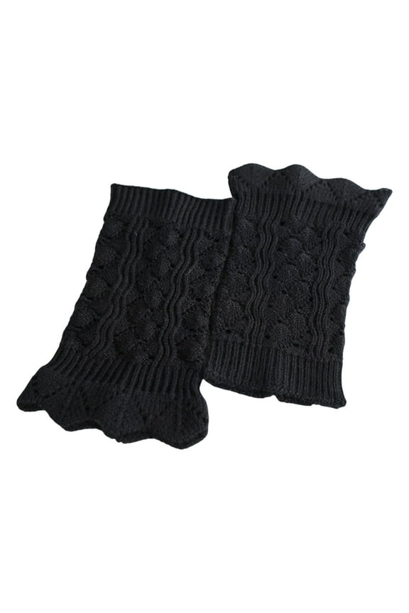 Socks for Women, Women Fashion Crochet Solid Color Knitted Lace Trim Boot Cuffs Toppers Short Soft Leg Socks Womens Socks Black