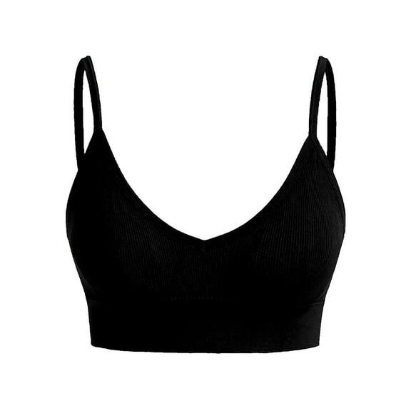 Prolriy Sport Bras for Women, Women's Solid Color Back Sports Bra Absorbing Gathering Sports Bra Womens Bras Black L
