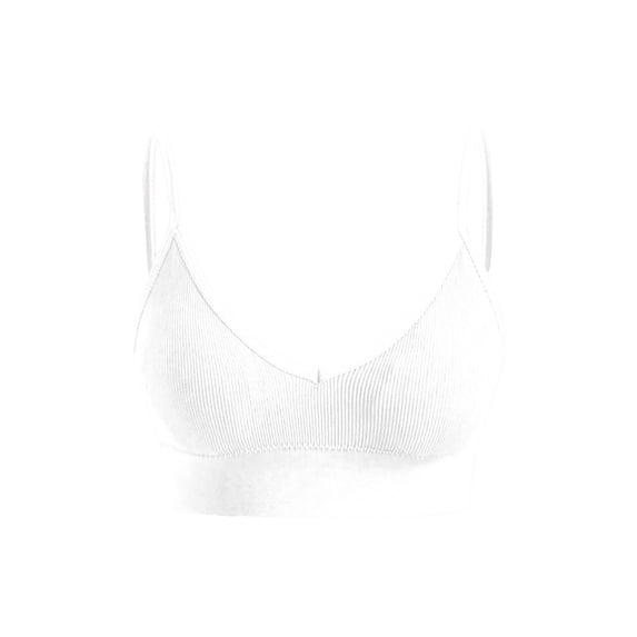 Prolriy Sport Bras for Women, Women's Solid Color Back Sports Bra Absorbing Gathering Sports Bra Womens Bras White M